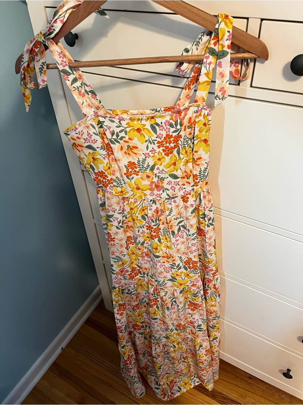 Petal & Pup Yellow and Pink Floral Tie-Shoulder Maxi Dress